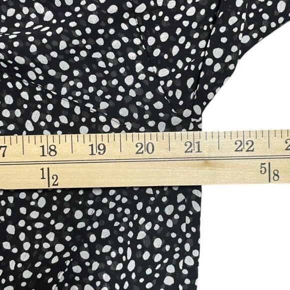 ALLSAINTS Penny Splash Top Size Small Black White Polka Dot Wrap Blouse - Picture 13 of 15